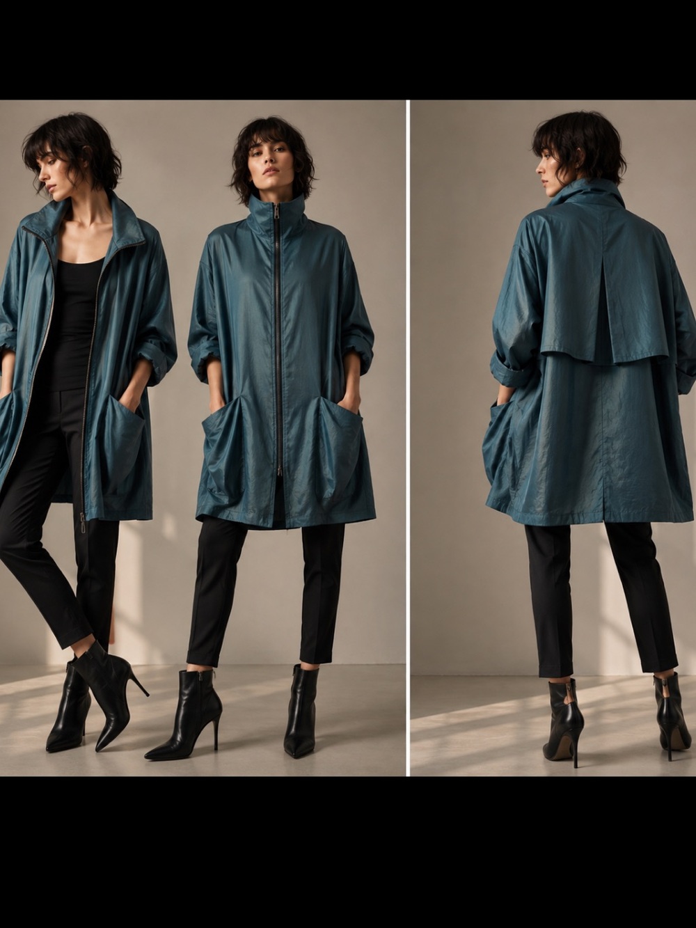Vintage 80’s/90s Oversized funnel neck Jacket Avant Garde Slouchy lightweight